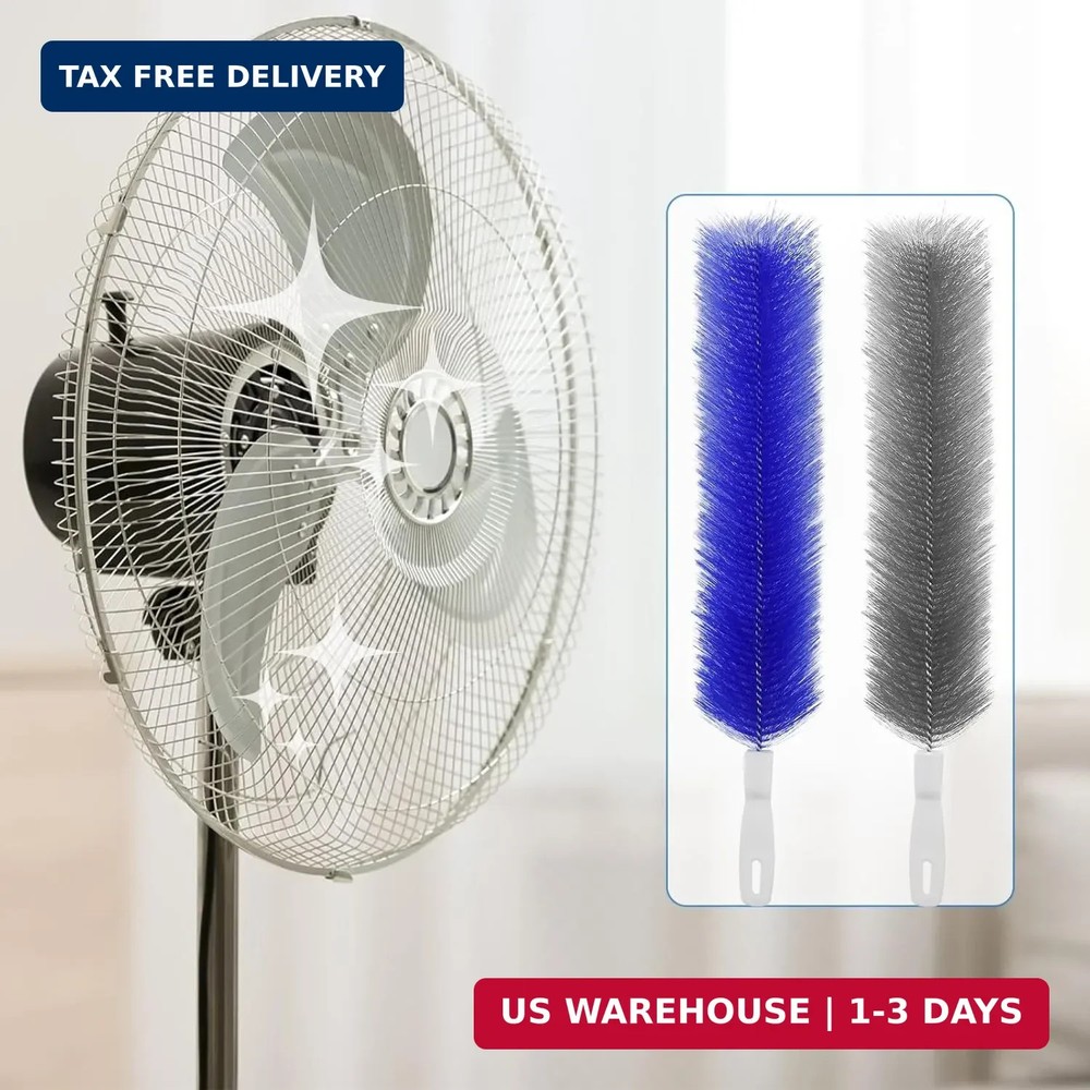 2 Pcs Cobweb Duster, Bendable Fan Cleaner Brushes Set Reusable, Plastic Microfib