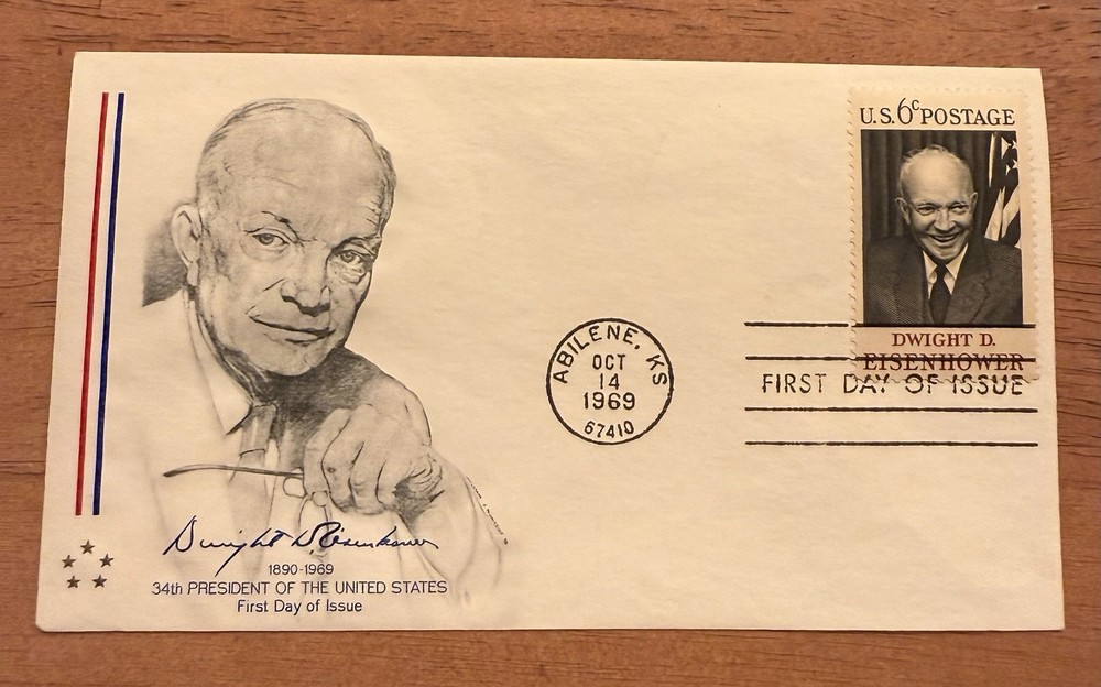 1383 FDC 6c DWIGHT D. EISENHOWER - Numeroff cachet 1969