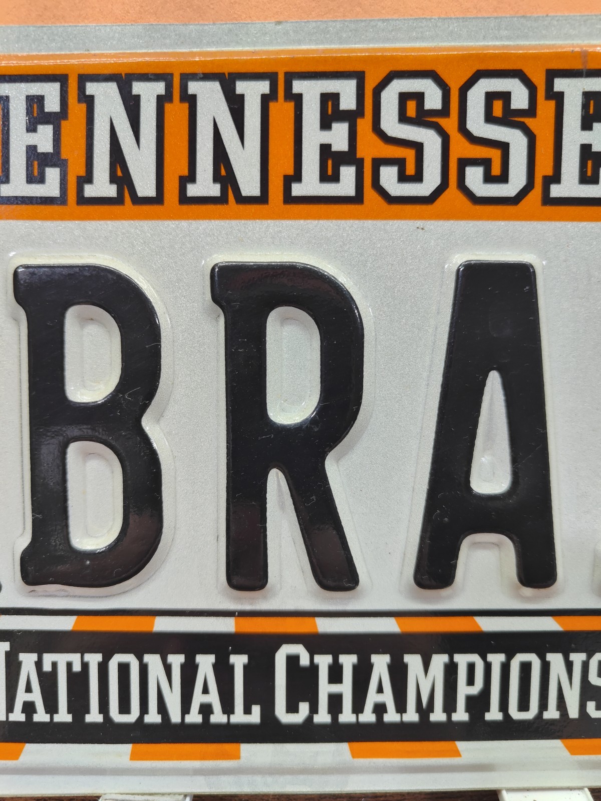 🟧Tennessee TN Tenn License Plate Tag 2000 🏈 National Champions VOLS Brad Name