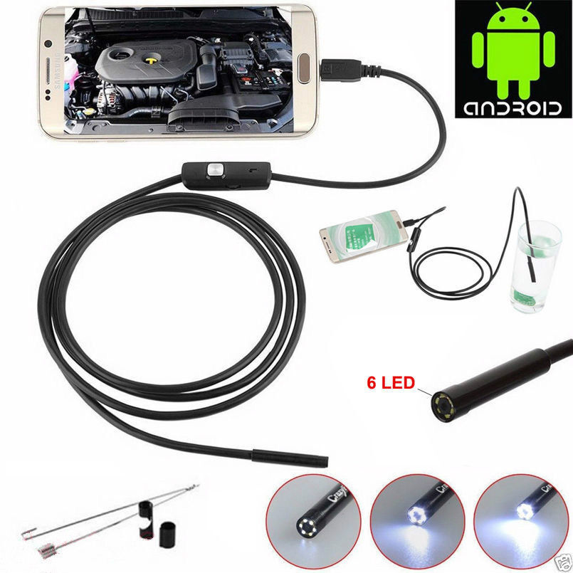 16.4FT Endoscope 7mm Borescope Snake Camera Scope Inspection USB For Android PC