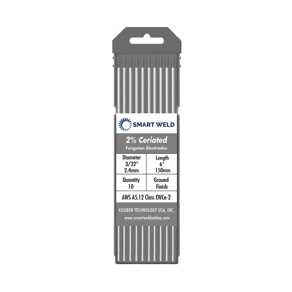 2% Ceriated TIG Welding Tungsten Electrodes Grey .040 1/16" 3/32" 1/8" Length 6"
