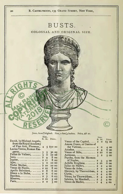 R Castelvecchi (1878) Samples CATALOG Antique Plaster Statue Busts Architects