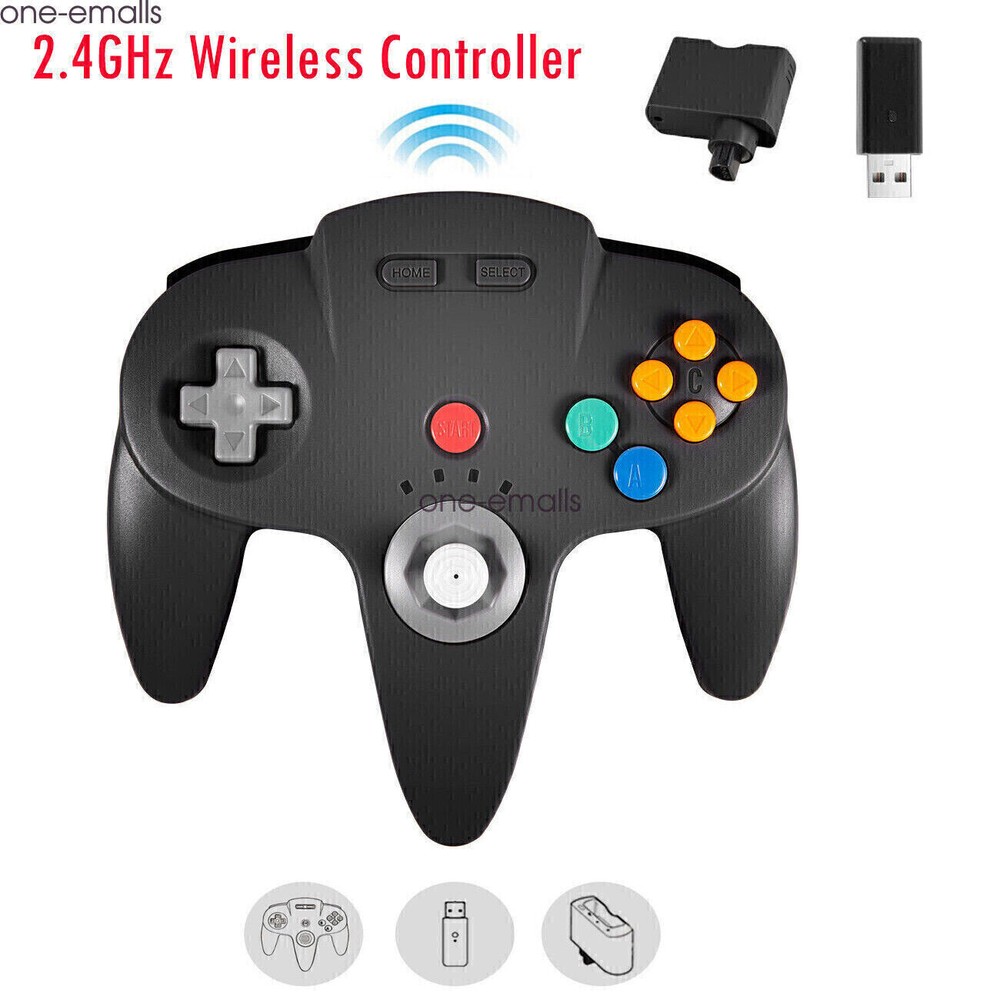 Wireless N64 Controller for Nintendo 64 Console PC Windows Switch w/ Rumble Pak.