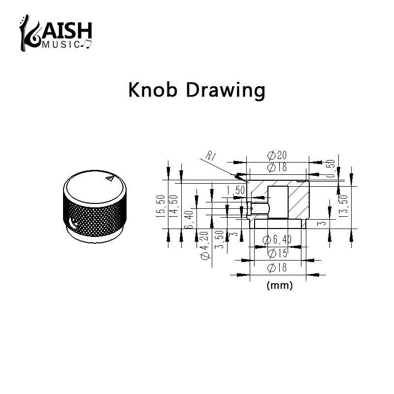 Black Aluminum Guitar Knobs Triangle Top – Textured - Choose Quantity - New