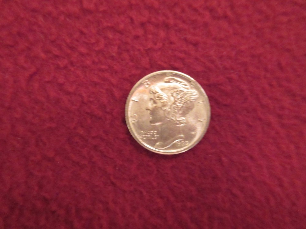 1938-d Mercury Dime, Lustrous Solid Gem BU++FULL BANDS