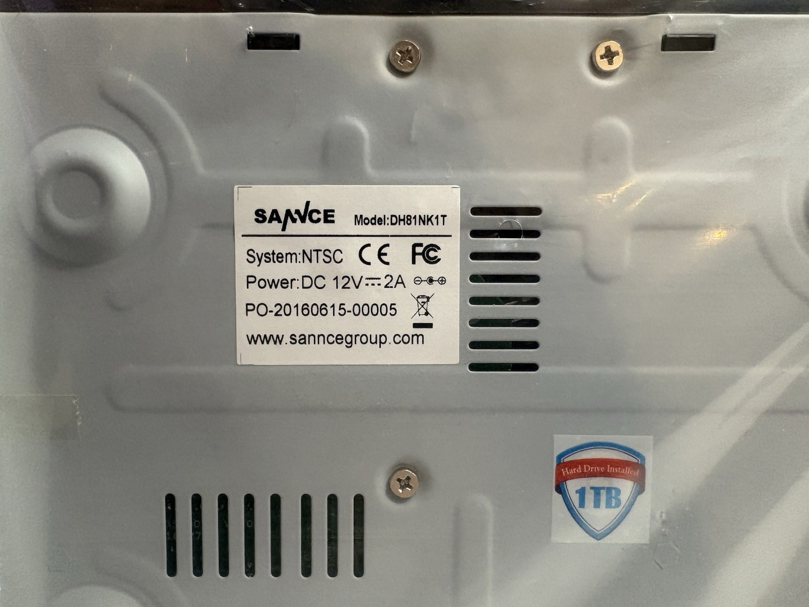 Sannce Model:DH81NK1T HD Digital Recorder With 1 TB Hard Drive