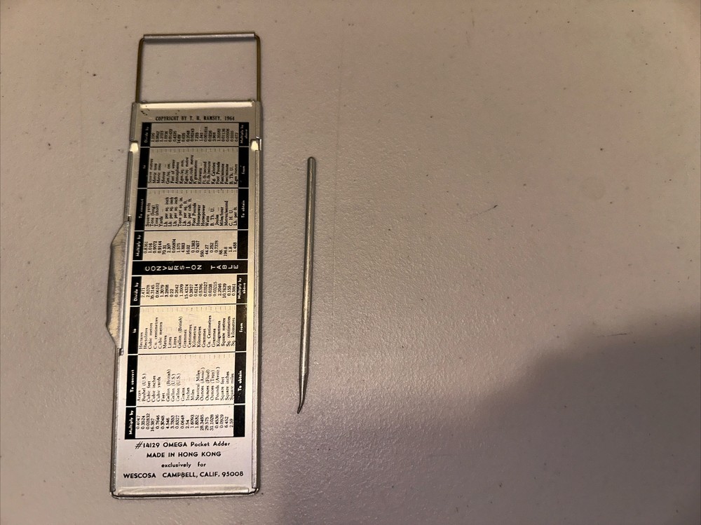 Vintage Omega Pocket Adding Machine , Collectible