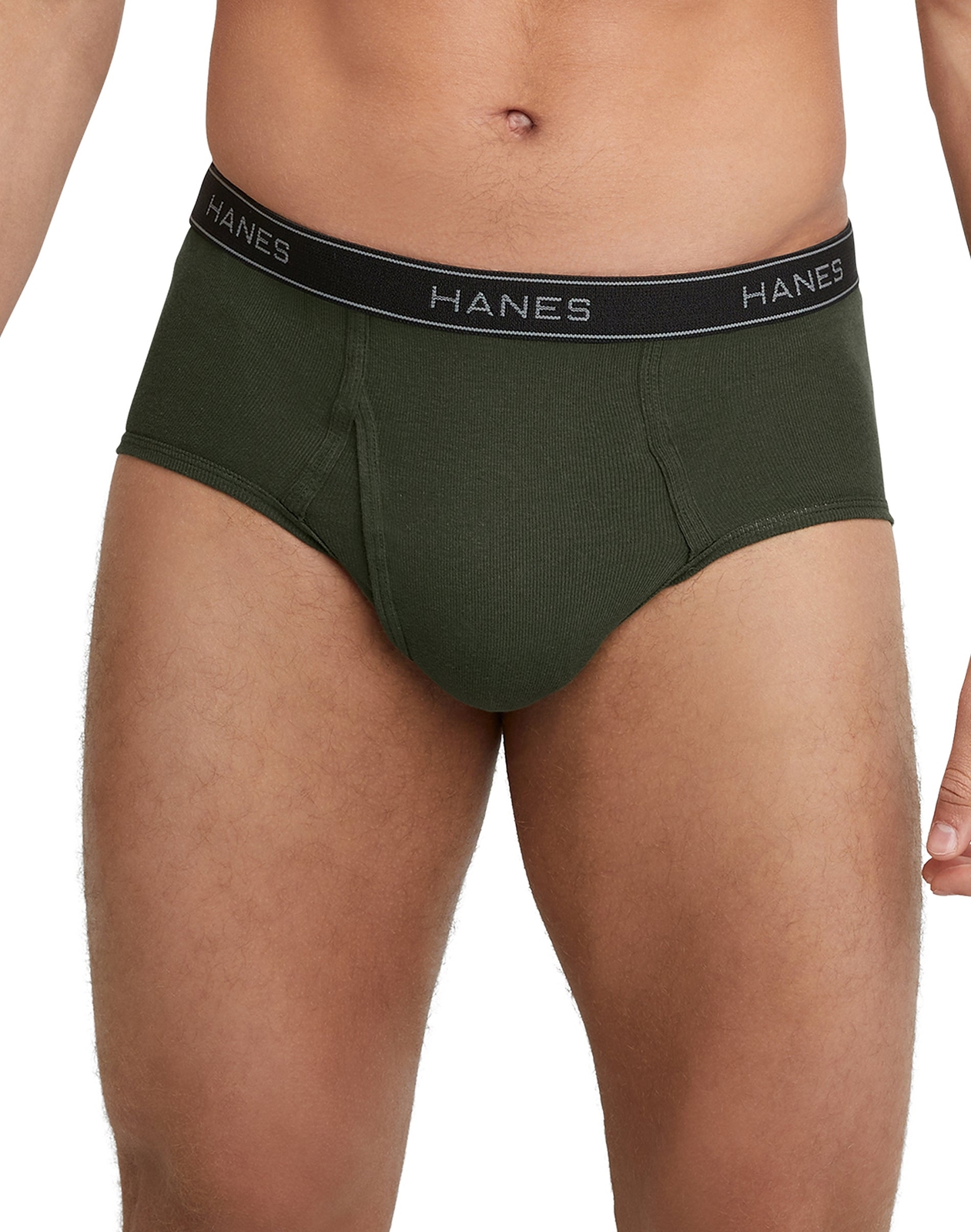 Hanes Men's 6-Pack Brief Underwear Mid Rise Tagless Wicking Comfort Flex Waist