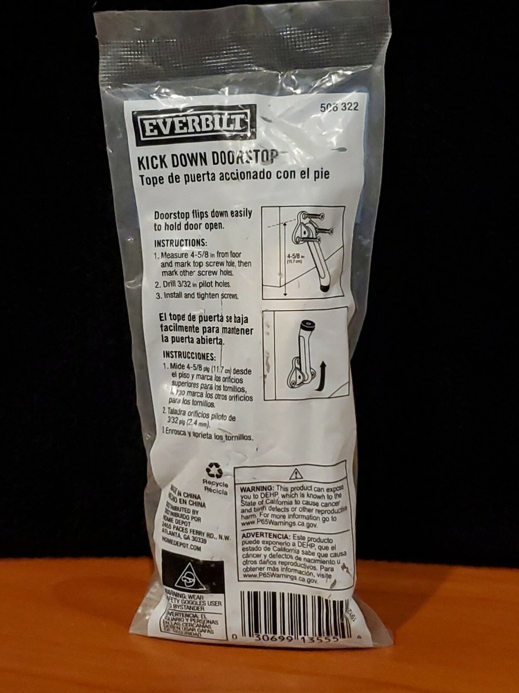 Everbilt Satin Nickel Solid Kick Down Doorstop 506 322 NEW