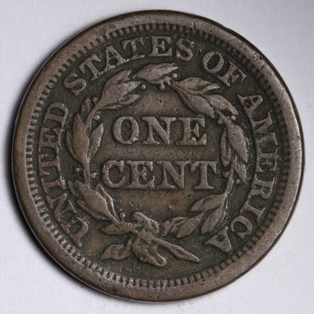 1853 Braided Hair Large Cent CHOICE FINE E176 QCD