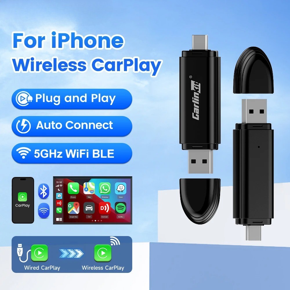 Mini 5 SE Wired To Wireless CarPlay Adapter 5Ghz Bluetooth Auto-Connect Online