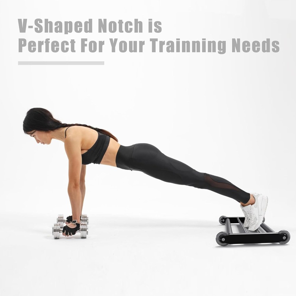 Glute Ham Glider Multi-Functional Hamstring Roller W/ Smooth Wheels V-Bar