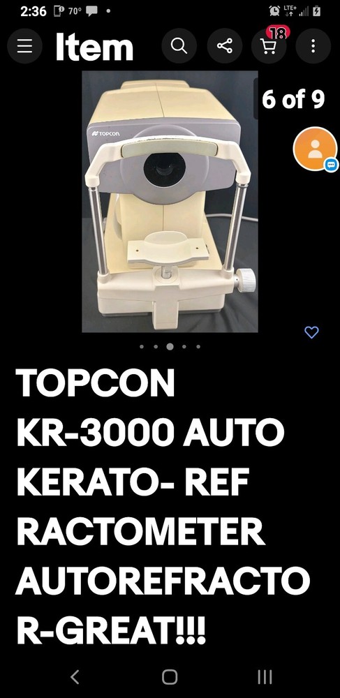Topcon KR 8000 Auto Kerato-Refractometer