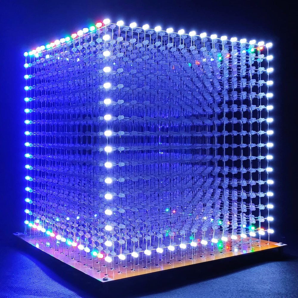 3D Led Cube Light Electronics Kit with LED 16x16x16 Electronic Learning Toy f...