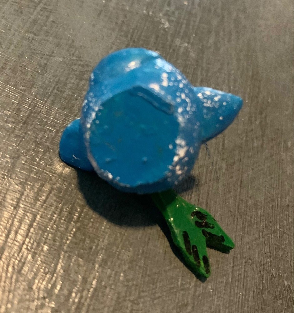 Vintage Blue Puffer Fish Bobble Tail
