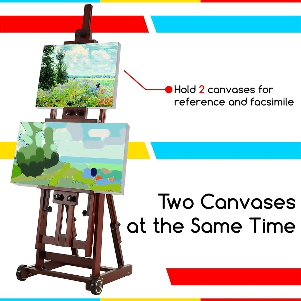 Artist Extra- Large Multi-Function Studio Easel, H-Frame Art Easel, Tilts Fla...