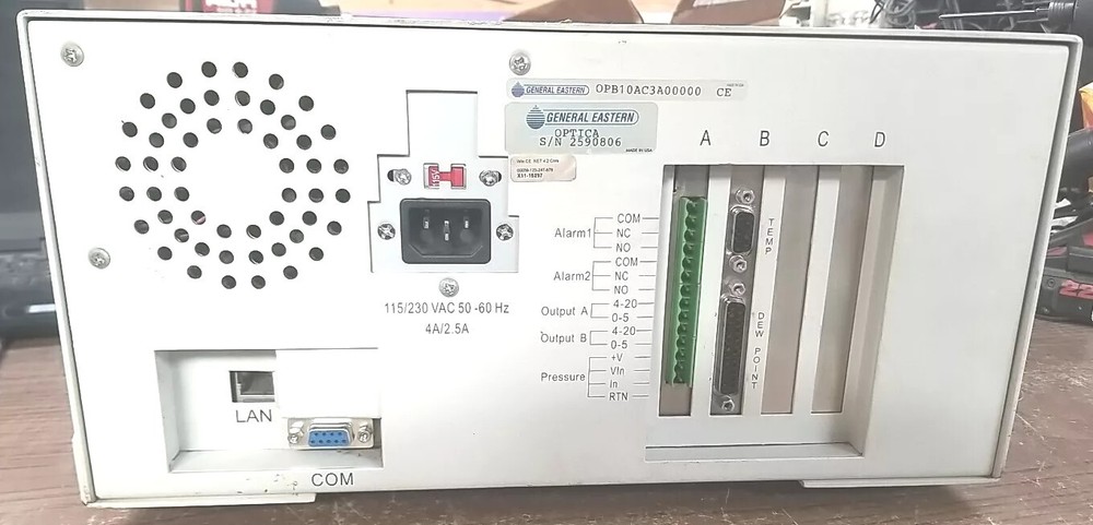 General Electric OPA10AC3A00000 Optica General Eastern Dew Point Analyzer. *READ