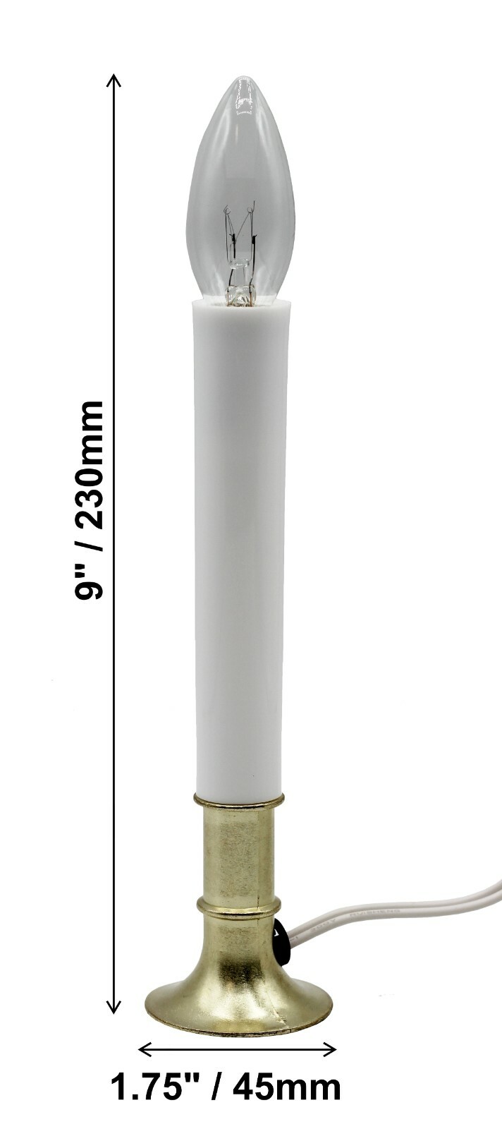 Electric Sensor Window Candle w/ Metal Base,Bulb Dusk to Dawn Sensor Auto On/Off