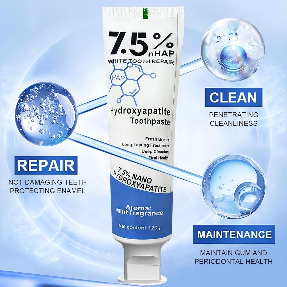 7.5% Hydroxyapatite Toothpaste for Advanced Enamel Protection, Appropriate for S