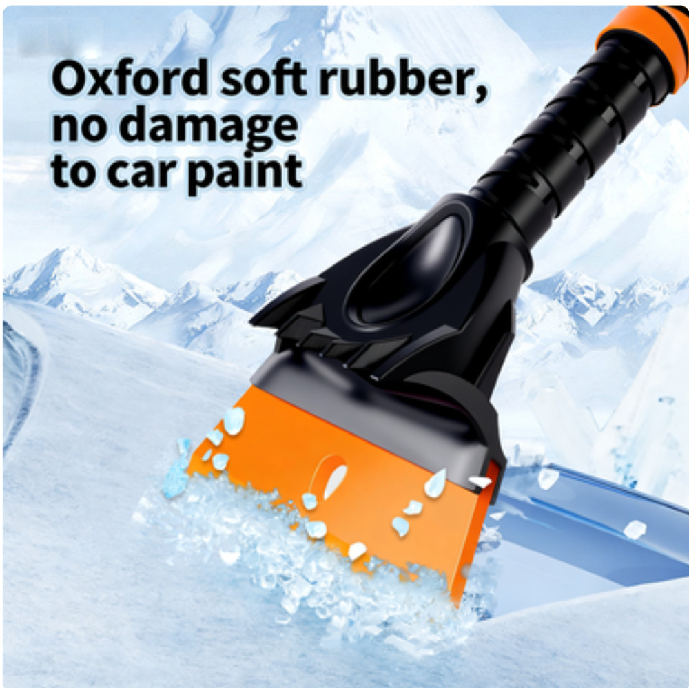 35.4“360°Rotating Extendable Snow Brush and Ice Scraper, Telescoping Ice Scraper