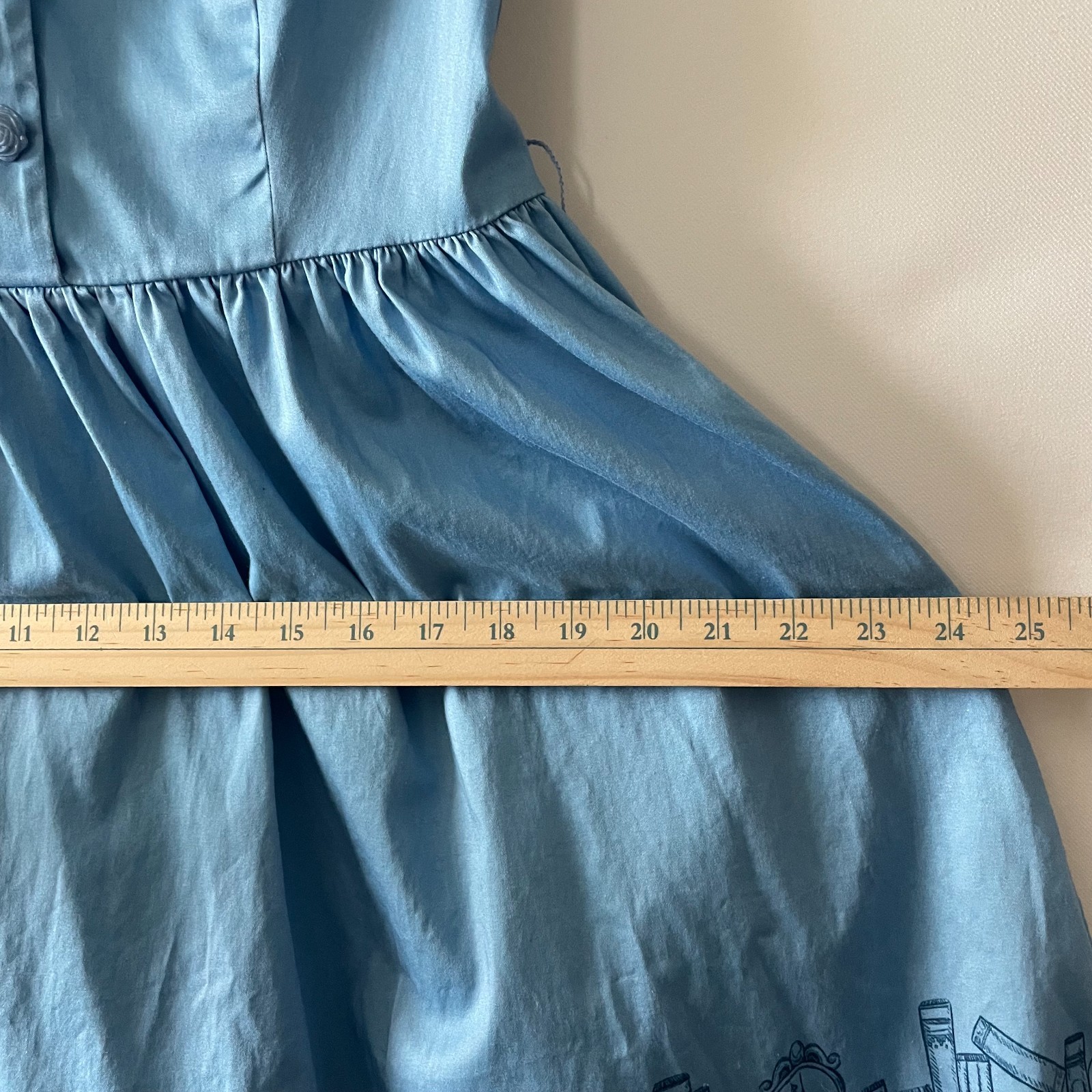 Disney Parks Womens Blue The Dress Shop Beauty Beast Belle Village Dress Size M