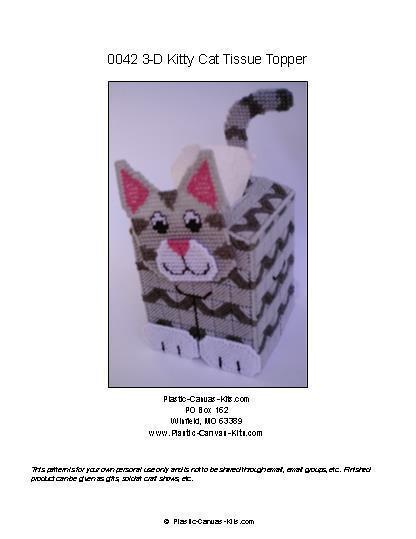 Kitty Cat Tissue Topper-Plastic Canvas Pattern or Kit