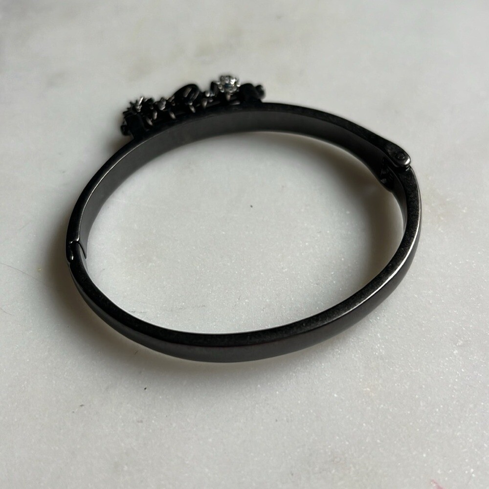 Marlyn Schiff Dark Silver Charm Bracelet Bangle NWT