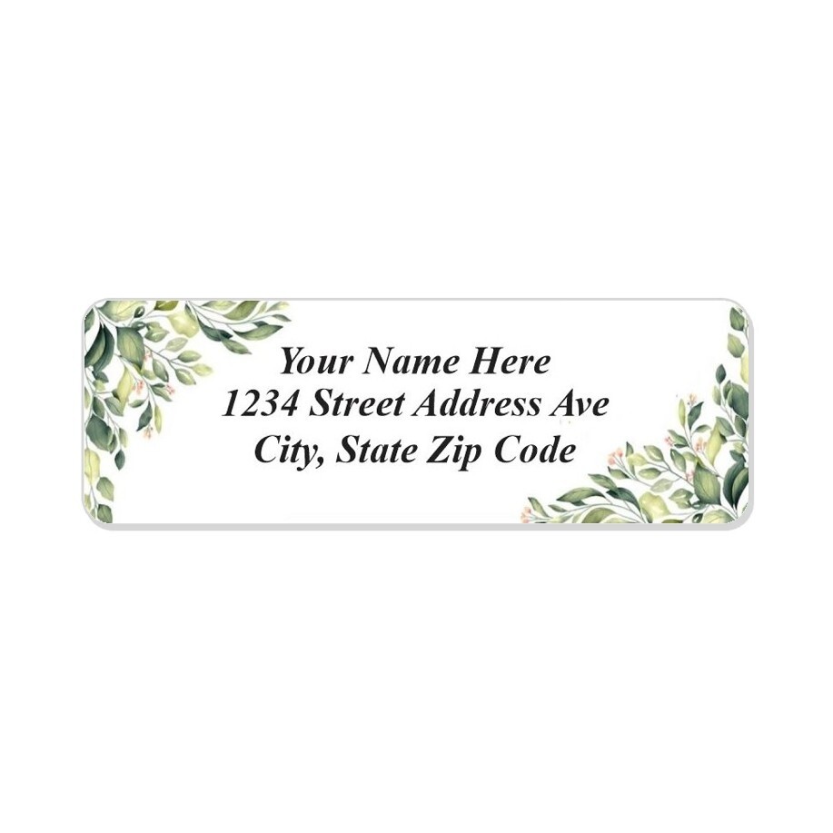 60 Return Address Labels Personalized Printed 3/4 x 2 1/4 Corner Leaves