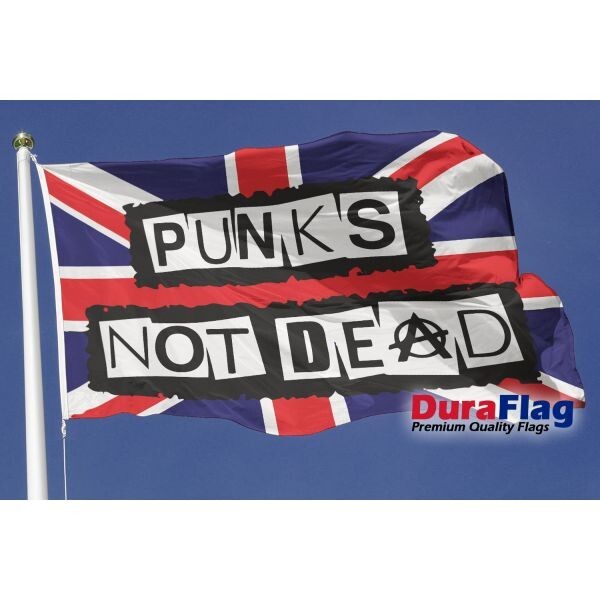 Punks Not Dead Union Jack Flag Table Hand Waving Flags Bunting Scrunchie Display