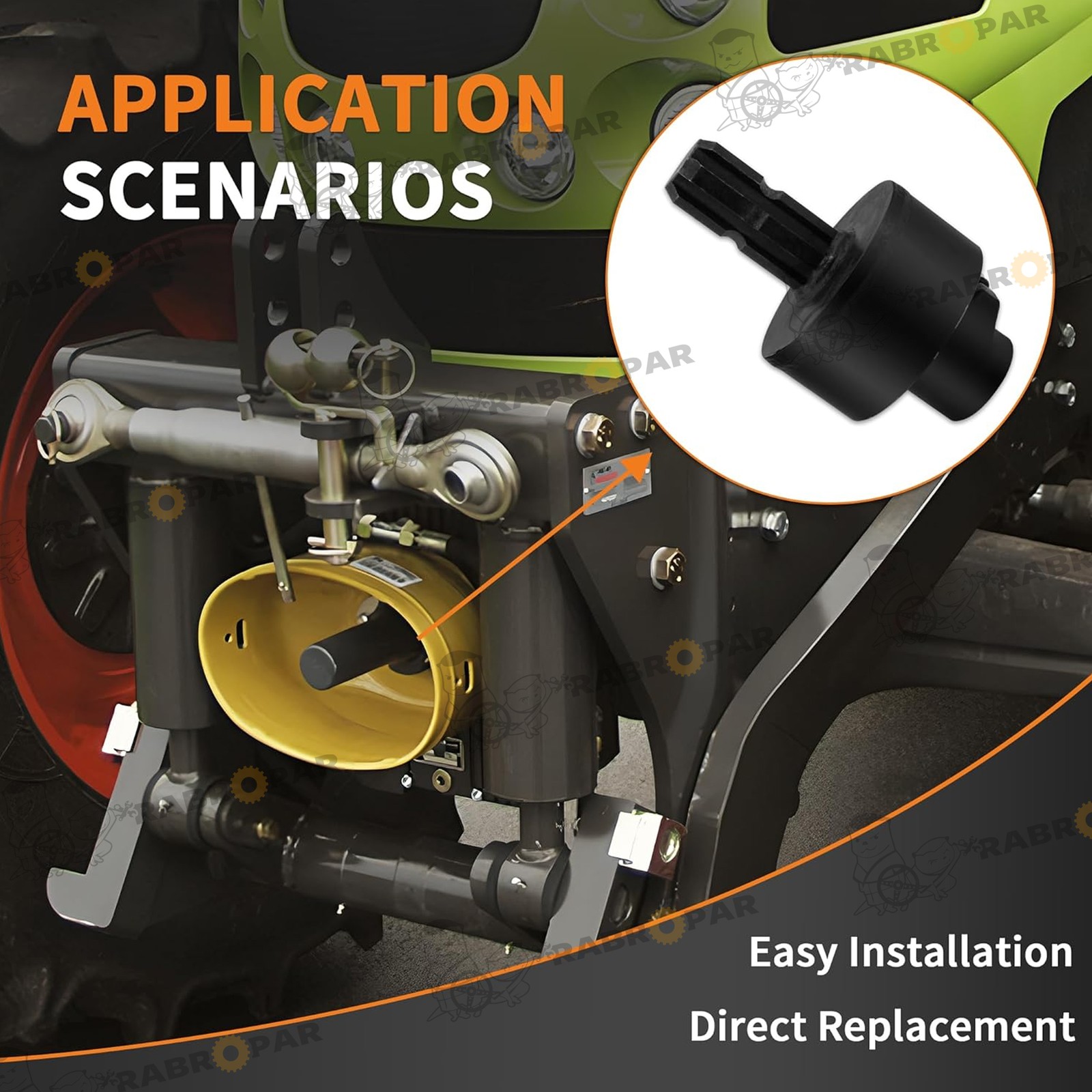 Tractor PTO Quick Release Clutch Over Running Coupler 1-3/8" & 6 Spline