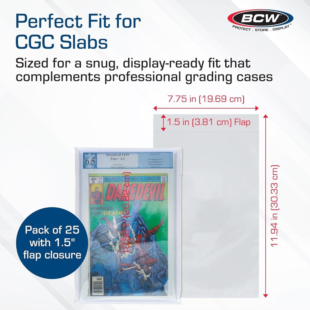 Mylar Comic Book Bags for CGC Graded Comics