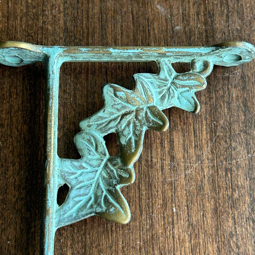 Vintage decorative corner bracket vine design brass