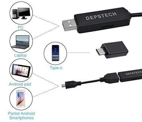 Depstech USB / Type-C Borescope Semi-rigid Endoscope 16.5 ft Waterproof Camera