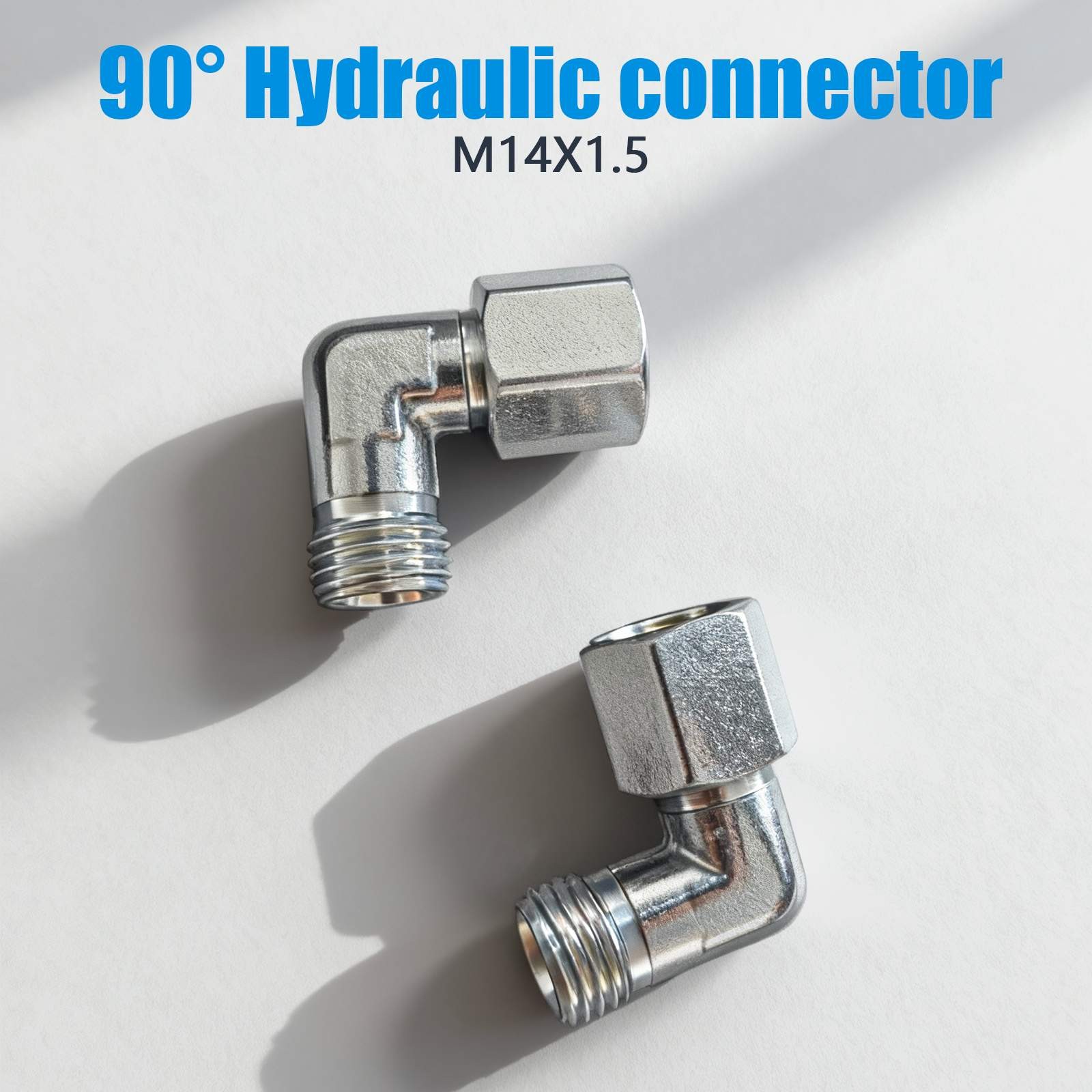 2Pcs For AGT M14x1.5 Din Male To Female 90 Mini Excavator Hydraulic Fittings HOT