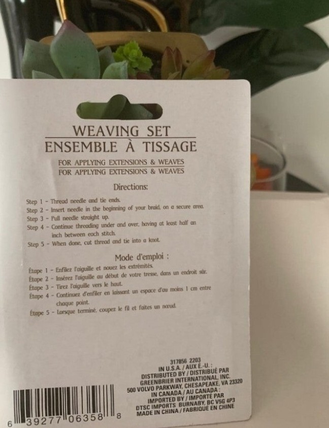 GREENBRIER 4 PC WEAVING SET (for applying extensions & weaves)