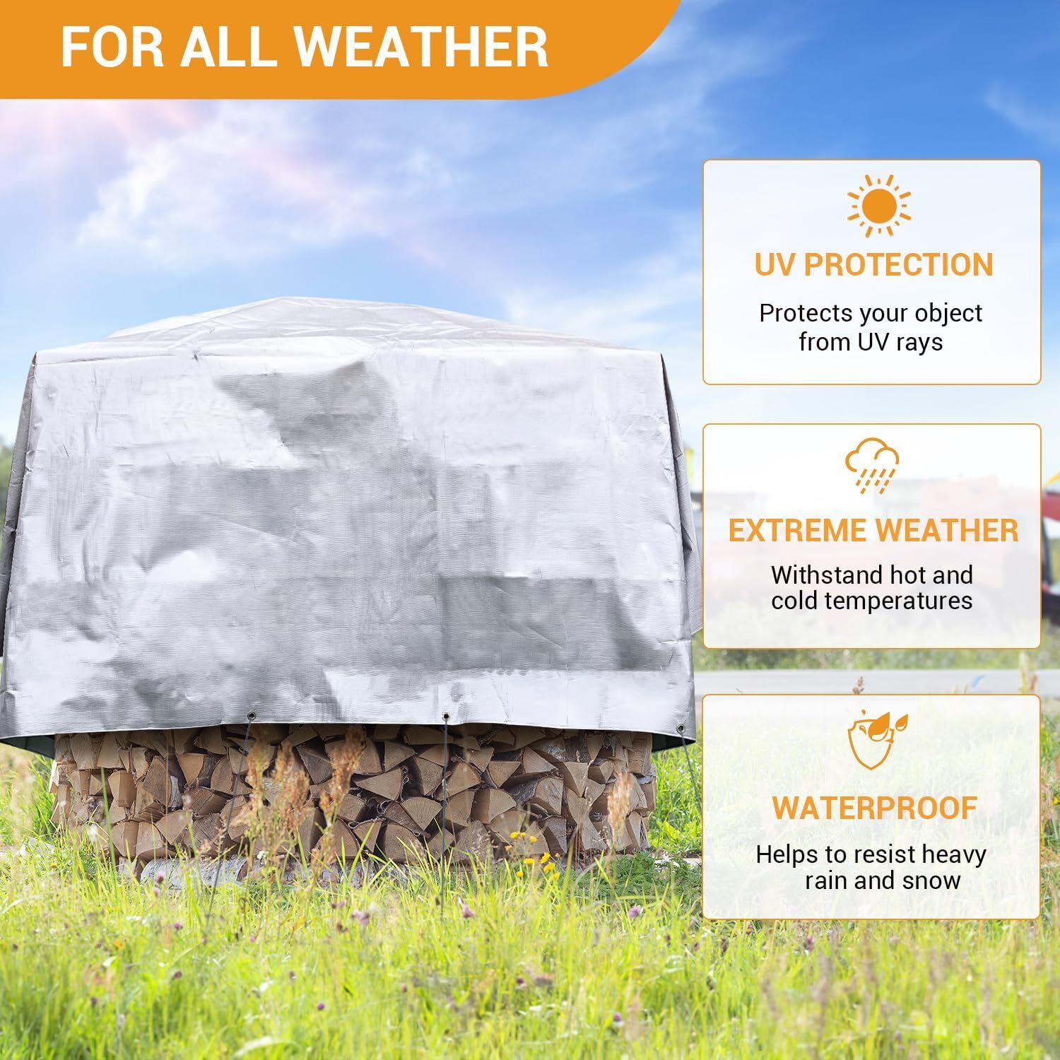 18 Mil 16 Mil True Finished Size Heavy Duty Poly Tarp Cover Waterproof Tarpaulin