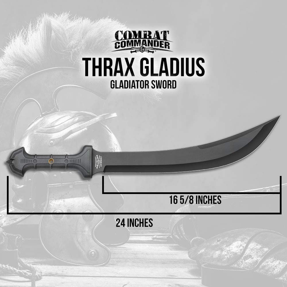 Combat Commander Thrax Gladius Sword | Full Tang | TPR Handle | Nylon Sheath