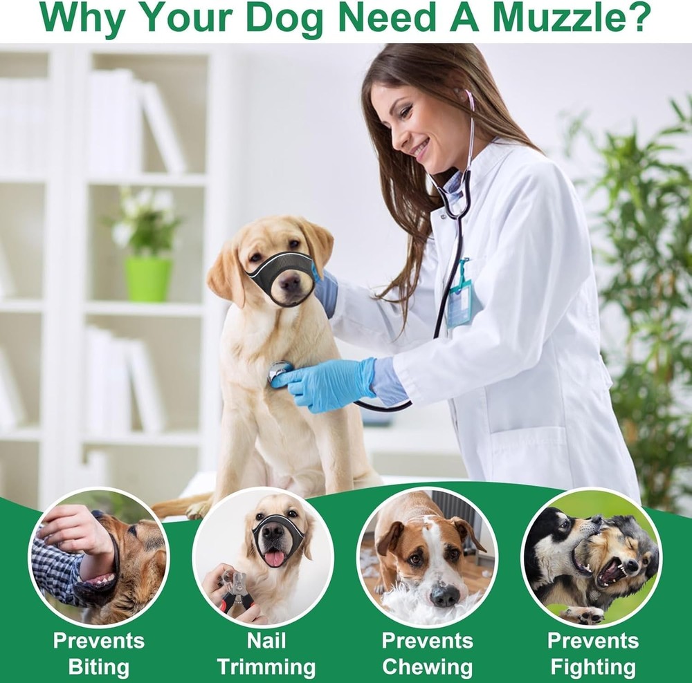 Dog Muzzle, Soft Mesh Muzzle for Large Medium Small Dogs Anti Biting Barking ...