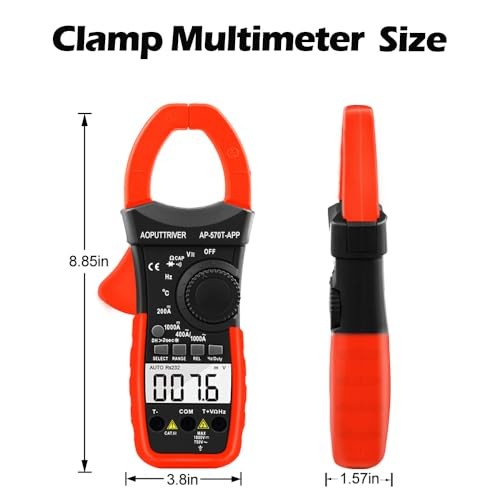 Digital Clamp Meter AC DC Amp Meter with 570CAPP(Bluetooth Clamp Meter)
