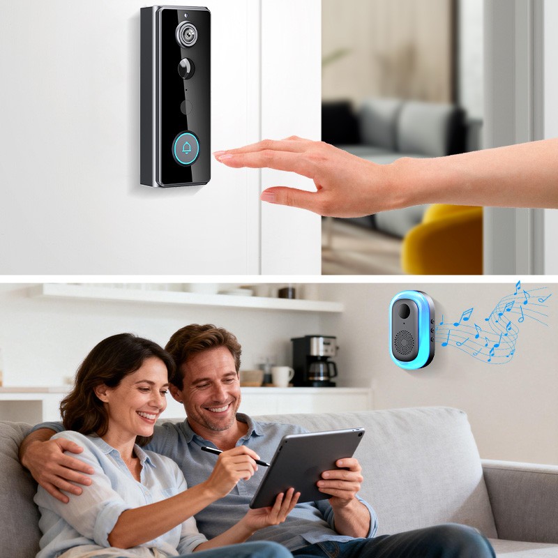 Smart Wireless WiFi Doorbell Camera Video Intercom Security PIR Human Detection