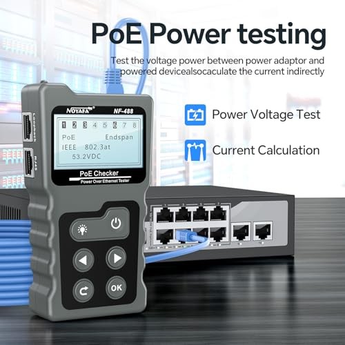 POE Cable Tester for Power Over Ethernet, Network Cable Continuity NF-488