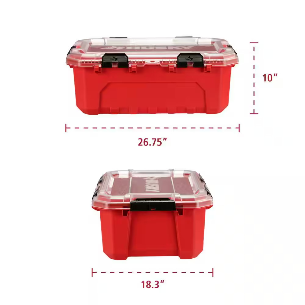 12 Gal. Professional Heavy Duty Waterproof Stackable Plastic Storage Container w