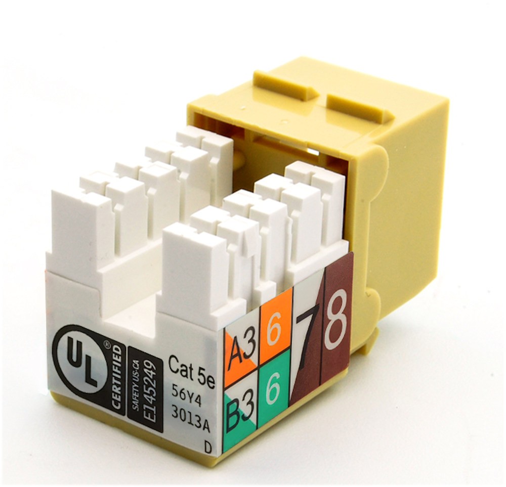 Keystone Jack Insert/Punch-down - Cat 5E RJ45 Networking Ivory