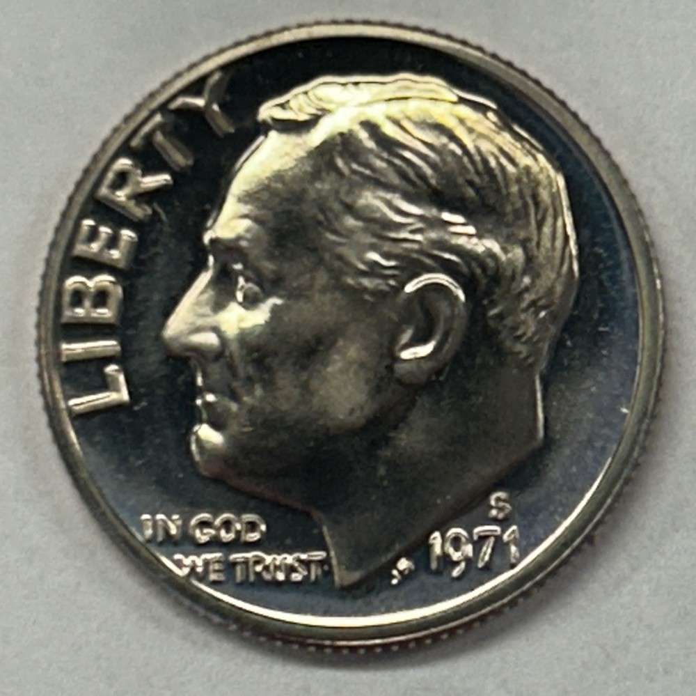 1971 S Roosevelt Proof Dime From Proof Set