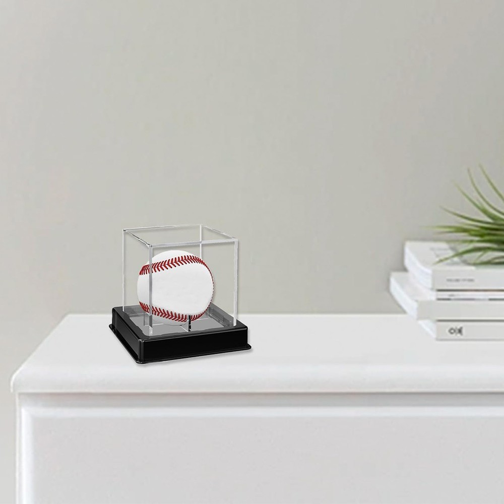 4Pcs Baseball Display Case Acrylic Cube - UV Protected Acrylic Baseball Holder