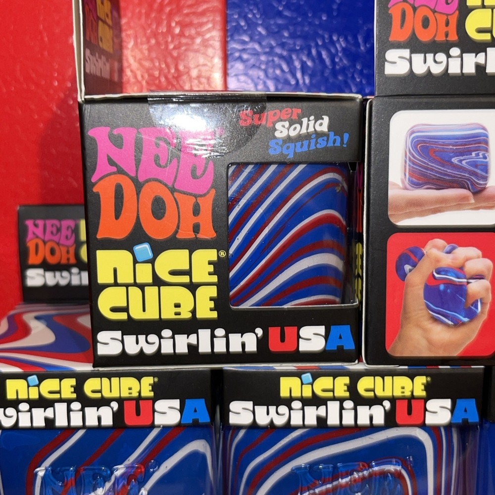 Nee Doh Nice Cube Swirlin USA Super Solid Squish