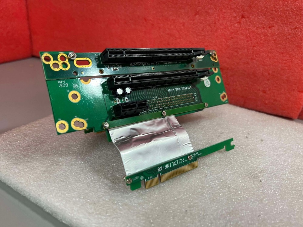AMERI-RACK ARC1-PELX161-CX with ARC2-798-X16/16 RISER CARD PCIEXLINK-X8 EXTENDER