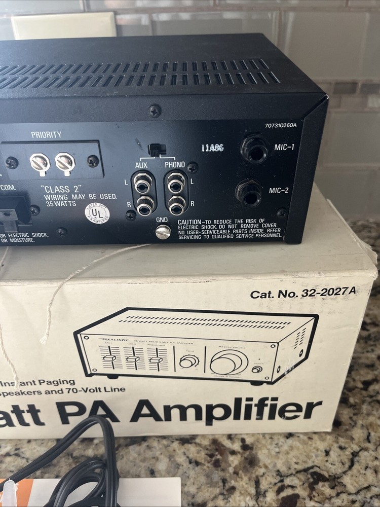 Realistic MPA 35A Public Address Amplifier 35 Watt Model 32-2027A Solid State