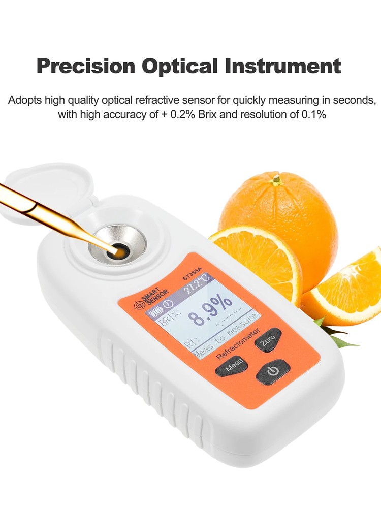 ST355A Digital Refractometer 0-55% Brix Portable Honey Refractometer ATC Sugar