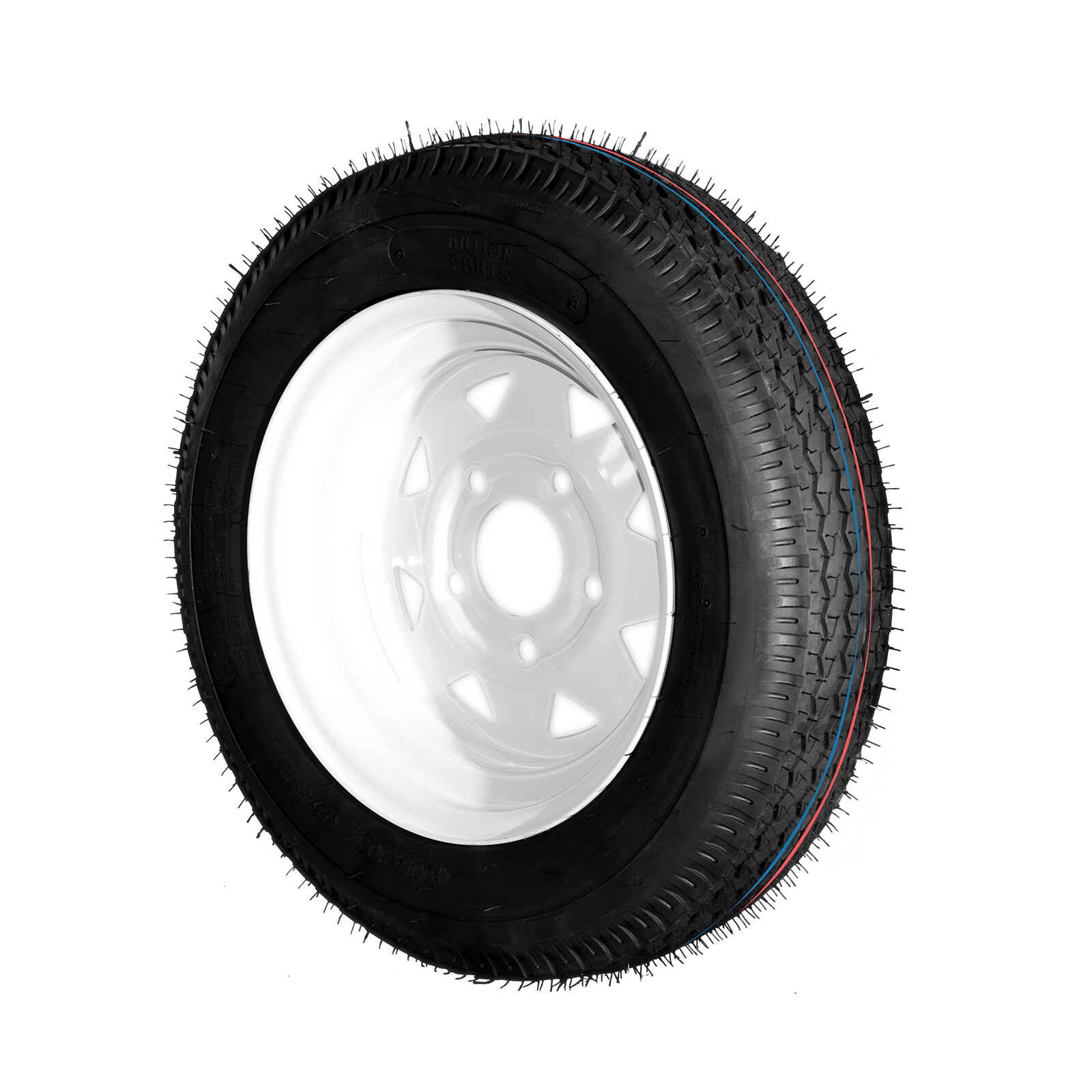 2pcs Trailer Tires & Rims 4.80-12 480-12 4.80x12 LRB 5 Lug White Spoke Wheel